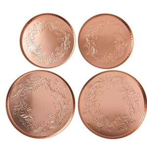 Copper Stove Burner Covers Embossed Ivy By Range Kleen Set of 4